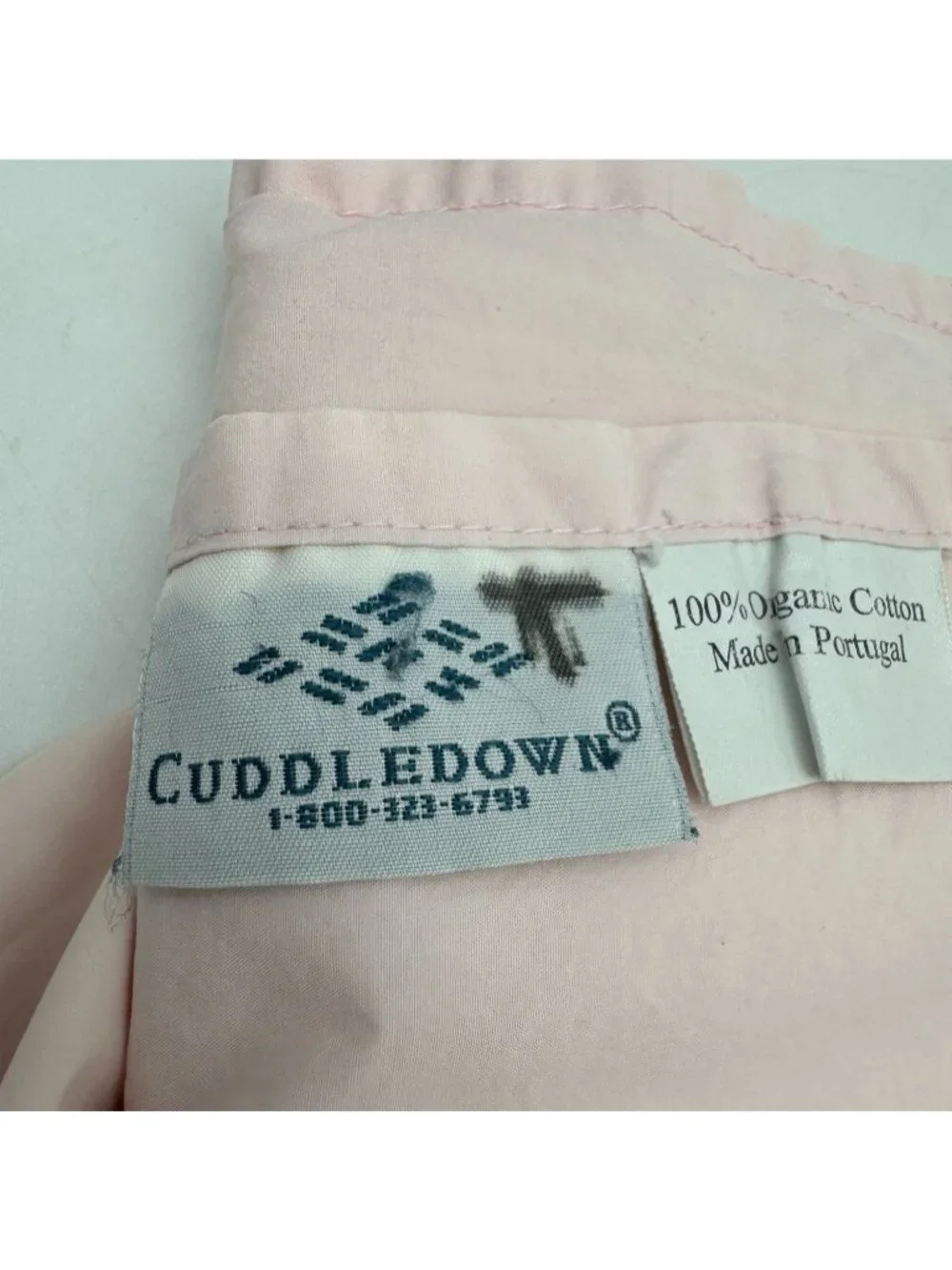 Cuddledown Light Pink 100% Organic Cotton Twin Flat Sheet Classic Bedding
